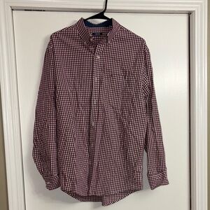 Izod Burgundy Checkered Men's Shirt